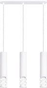 Závesné svietidlo Liro, 3x biele kovové tienidlo