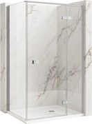 Štvorcový sprchový kút REA ATLAS ĽAVÝ 90/dvere x 90/zástena cm, chróm/transparent - bez vaničky