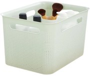 Úložný box s rúčkami BRISEN 16 l, 36 x 26,2 x 21 cm, biely S vekom / Bez veka: Bez veka