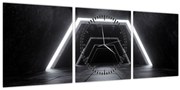 Obraz - Futuristický tunel (s hodinami) (90x30 cm)