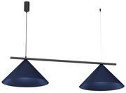 Závesné svietidlo Capital, 2x tmavomodré kovové tienidlo, (fi 46cm), db