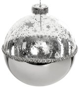 SKLENENÁ VIANOČNÁ BANKA NA STROMČEK SADA 4 KS (FI) 10 CM VZOROVANÁ