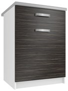 Kuchynská skrinka Belini spodná so zásuvkami 60 cm eben kráľovský s pracovnou doskou  TOR SDSZ1-60/0/WT/HK/0/U