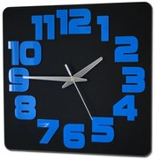 Moderné nástenné hodiny LOGIC BLACK-BLUE blackblue