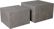 Súprava štvorcových stolíkov Maddox,imitácia šedého kameňa, 2 ks%