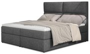 Manželská posteľ Boxspring 160 cm Amebra (svetlosivá) (s matracmi a úl. priestorom). Vlastná spoľahlivá doprava až k Vám domov. 1025389