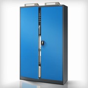 Kovová spisová skriňa JAN II, 1150 x 1850 x 400 mm, antracitovo-modrá