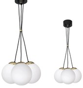 Závesné svietidlo Sparta, 3x biele sklenené tienidlo, b/g