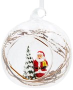 Závesná vianočná dekorácia CHRISTMAS 526 biela / hnedá (4 ks)