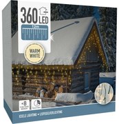 Svetelná vianočná reťaz Icicle teplá biela, 360 LED, L