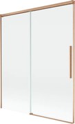 Mexen Rox, 2-krídlová posuvná vaňová zástena 140 x 150 cm, 8mm číre sklo, medený matný profil, 8C9-140-001-65-00