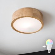 Brilagi - LED RGBW stmievateľné stropné svietidlo CARVALHO 1xE27/15W/230V Wi-Fi dub pr. 27,5