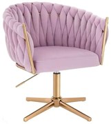 LuxuryForm DESIGN Stolička NORDEN VELUR na zlatom kríži - levanduľa