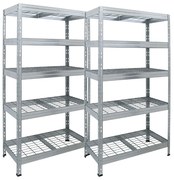2x RIVET regál s drôtenou policou,180x150x60cm, 4 police, 400 kg na policu, zinok