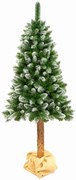 Umelý vianočný stromček s pníkom - PREMIUM zasnežený efekt 180cm