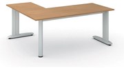 Rohový kancelársky písací stôl PRIMO FLEXIBLE 1800 x 1600 mm, buk