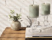 Sklenený transparentný svietnik na úzku aj širokú sviečku - Ø 8*11 cm