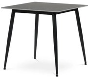 Stůl jídelní, 80x80x76 cm, keramika, kov, šedá, černá