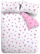 Bielo-ružové krepové obliečky na dvojlôžko 200x200 cm Seersucker Heart – Catherine Lansfield