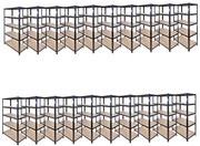 Fistar !!! Akčný balíček: 20x regál 1800x900x300 mm lakovaný 5-policový, nosnosť 875 kg - ČIERNY