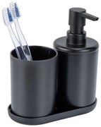 Čierna plastová súprava doplnkov do kúpeľne Fano – Allstar