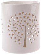 Porcelánová arómalampa Heart tree biela, 11 x 13 cm