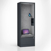 Akustická kabína SALLY MentalBox 600 mm – antracitový korpus, sivé sedadlo
