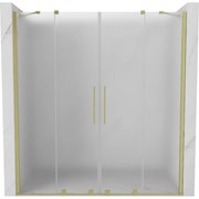 Mexen Velar Duo, posuvné sprchové dvere do otvoru 170 cm, 8mm sklo námraza, zlatá matná, 871-170-000-32-55