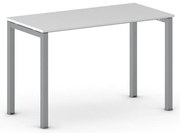 Kancelársky stôl PRIMO SQUARE, 120x60 cm, sivostrieborná podnož, biela