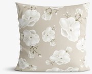 Goldea dekoračná obliečka na vankúš - biele kvety 40 x 40 cm