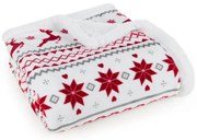 Deka vianočná 15 biela / červená