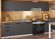 Kuchynská linka Belini 240 cm šedý lesk s pracovnou doskou Uniqa2  TOR UNIQA/5/WT/SR/0/B1