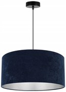 Závesné svietidlo Mediolan, 1x tmavomodré/chrómové textilné tienidlo