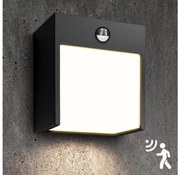 Brilagi-LED Vonkajšie nástenné svietidlo so senzorom TERNI LED/12W/230V čierna IP44 BG0692