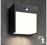 Brilagi-LED Vonkajšie nástenné svietidlo so senzorom TERNI LED/12W/230V čierna IP44 BG0692