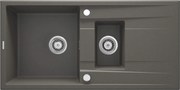 Deante Eridan, granitový drez na dosku 1000x500x208 mm Z/O, 3,5" + priestorovo úsporný sifón, 1,5-komorový, antracitová metalíza, DEA-ZQE_T513