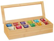 Bambusová čajová krabička s 12 priehradkami RD32113