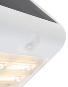 Vonkajšia nástenná lampa biela 21,5 cm so stmievaním a senzorom na solárny pohon - Daya