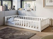 Detská Montessori posteľ z masívu borovice BETTY - 200x90 cm - BIELA