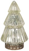 Zlatý sklenený dekoračný svietiaci stromček LED Tree - Ø 8*14 cm