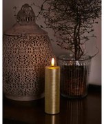 SIRIUS LED vosková sviečka Sille, 15cm, zlatá, d. 5cm