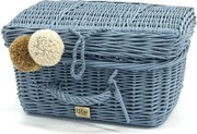 Prútený kufrík - modrá
