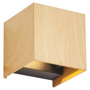 Škandinávske vonkajšie nástenné svietidlo s drevenou potlačou vrátane LED IP54 - Edwin