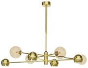 Jupiter 1969 - Luster na tyči MOKA 4xGU10/10W/230V + 4xG9/10W/230V zlatá/béžová