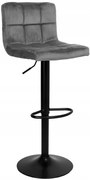 Barová stolička ARAKO zamatová, čierna / grafitová