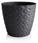 Crystal matt recyklovaný kvetináč 30 cm, antracit, 30 cm