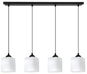 Závesné svietidlo Riffle Square, 4x biele sklenené tienidlo, b