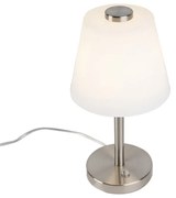Dizajnová stolná lampa oceľ stmievateľná vrátane LED - Regno