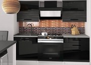 Kuchynská linka Belini 120 cm čierny lesk / eben kráľovský s pracovnou doskou Eleganta2 INF ELEGANTA2/2/WT/BHKB/0/B1