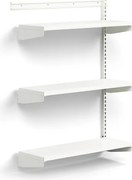 Nástenný regál RELY, prídavná sekcia, oceľové police, 1221x900x300 mm, biela